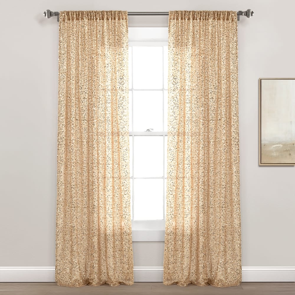 Lush Decor Ballgown Glam Sparkle Sequins Window Curtain Panel