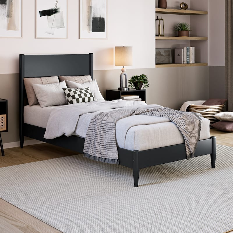 Pasadena Solid Wood Low Profile Platform Bed - Black - Twin XL