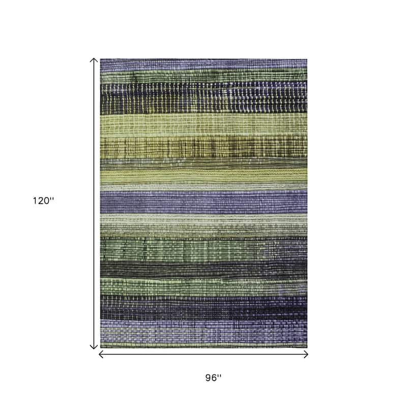 HomeRoots Striped Transitional Rectangle Outdoor Rug