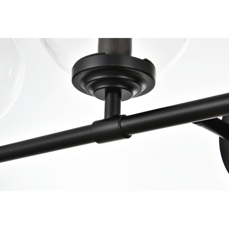 Inzo 1 Light Black and Clear Bath Sconce