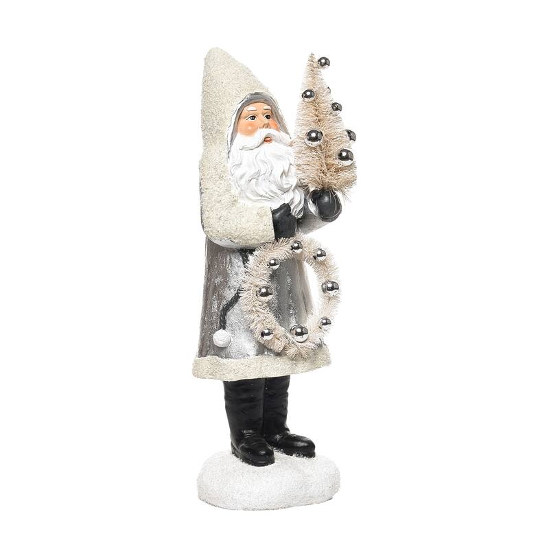 Transpac Resin 15 in. Multicolor Christmas Old World Santa Fig