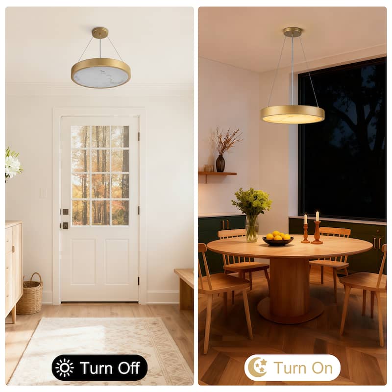 Starsky Alabaster Stone-look Resin Modern Gold LED Chandelier