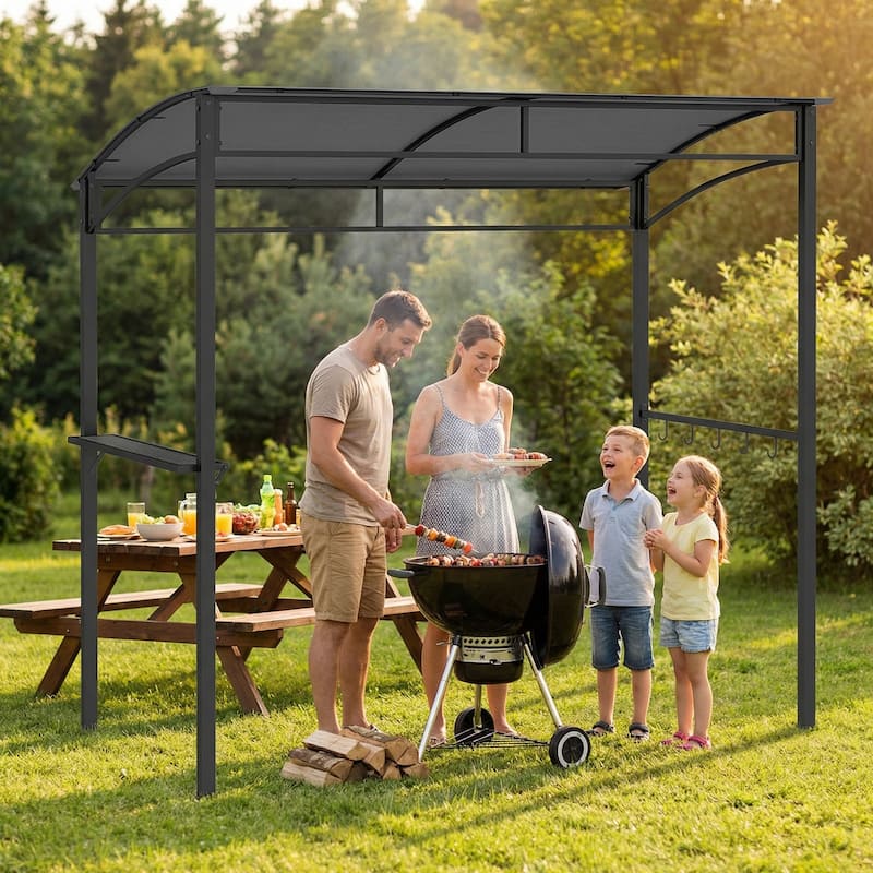 Costway 7'x4.5' Grill Gazebo Outdoor Patio Garden BBQ Canopy Shelter
