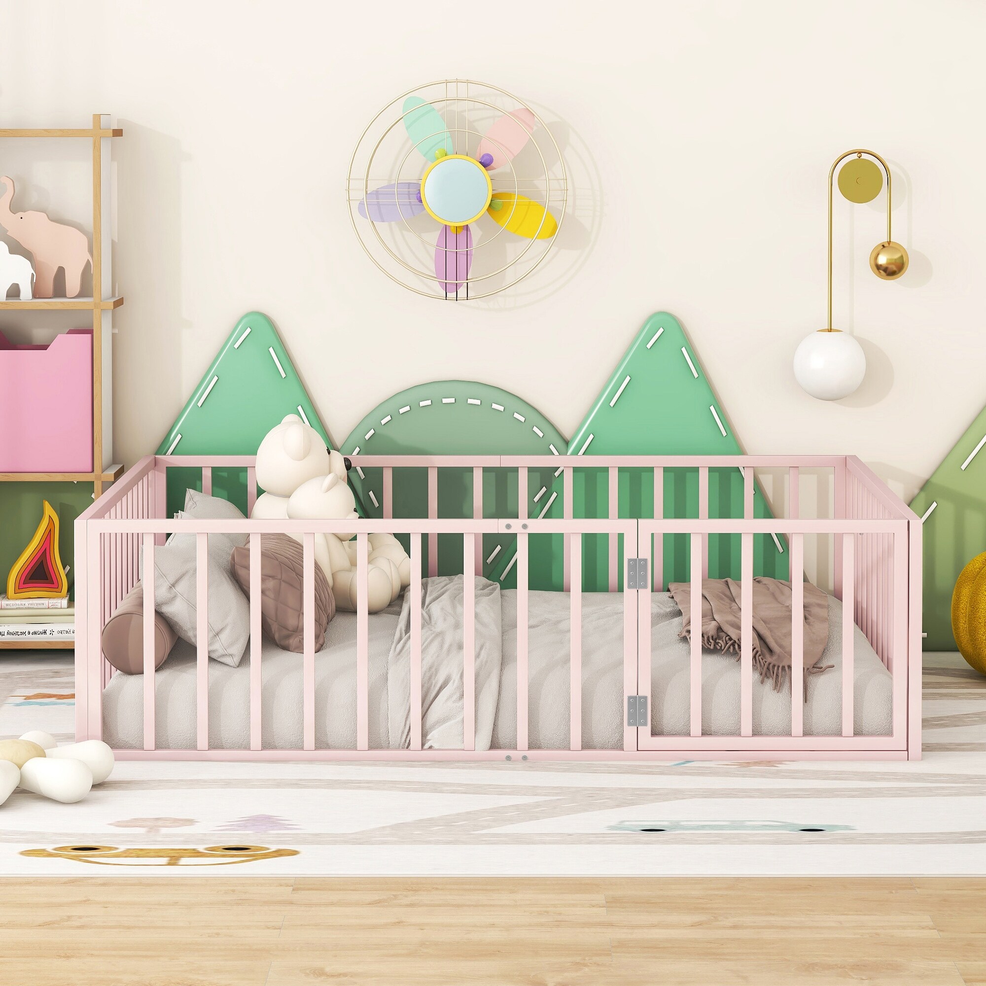 Upholstered baby bed on sale