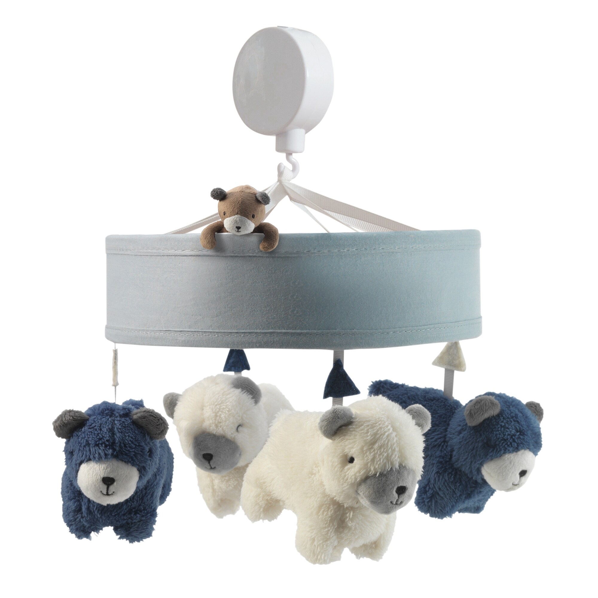 Lambs Ivy Signature Montana Blue White Bears Woodland Theme Musical Baby Crib Mobile Bed Bath Beyond 23482649
