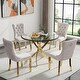 36-inch Round Glass Dining Table for 2-4, Modern Clear Circle Table ...