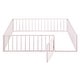 preview thumbnail 66 of 86, Twin/Full/Queen Size Floor Bed for Kids, Montessori Beds with Rails and Door, Metal Playhouse Bed Frame w/ Fence for Boys Girls