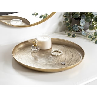 Kate and Laurel Stovring Round Metal Tray - 16" Diameter