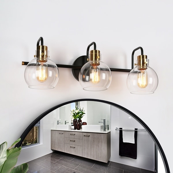 Black and chrome vanity light discount