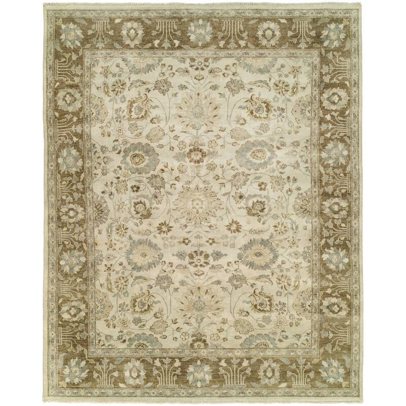 Traditional Multi-Colored Hand-Knotted Wool Area Rug
