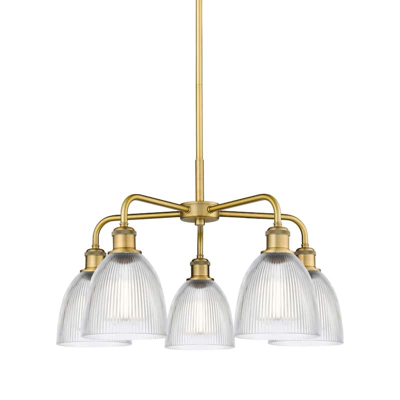 Innovations Lighting 516-5CR-15-24 Castile Chandelier Castile 5 Light - Brushed Brass / Clear