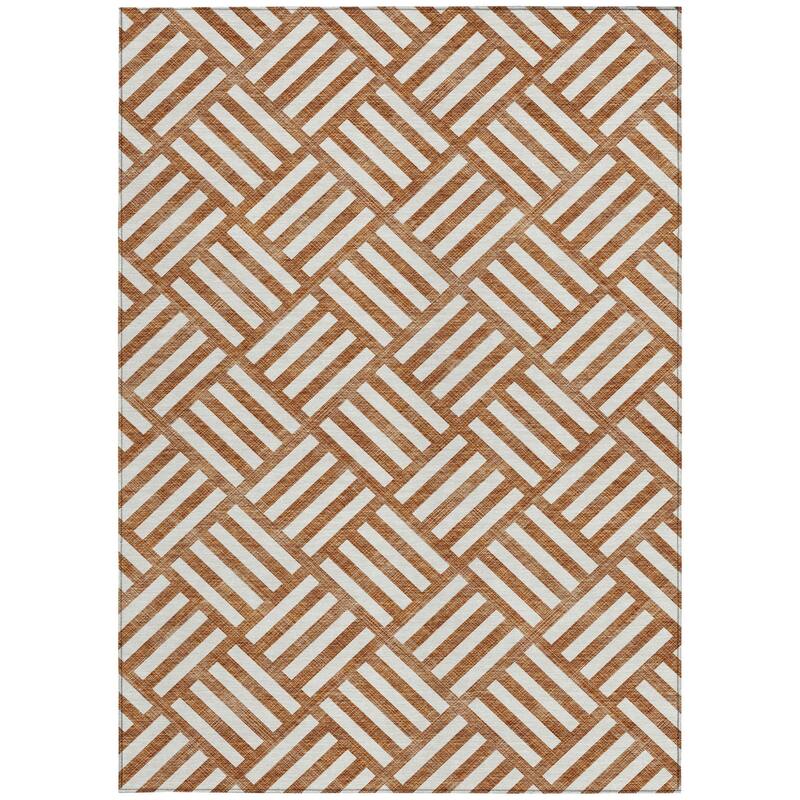 HomeRoots Geometric Transitional Rectangle Outdoor Rug