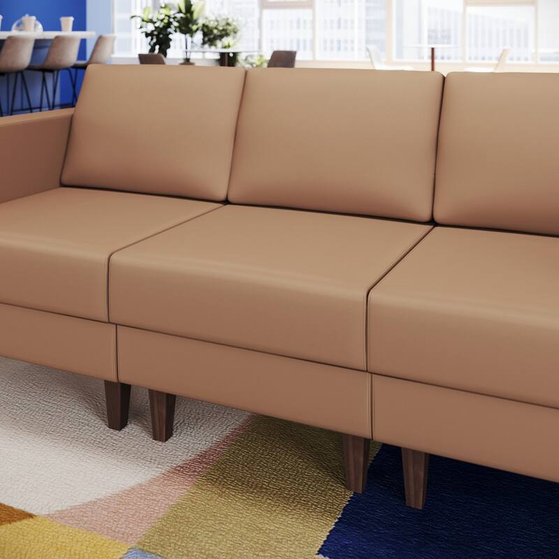 Commercial Modular Armless Middle Chair with Solid Wood Legs - 28.25"W x 31.5"D x 31.75"H