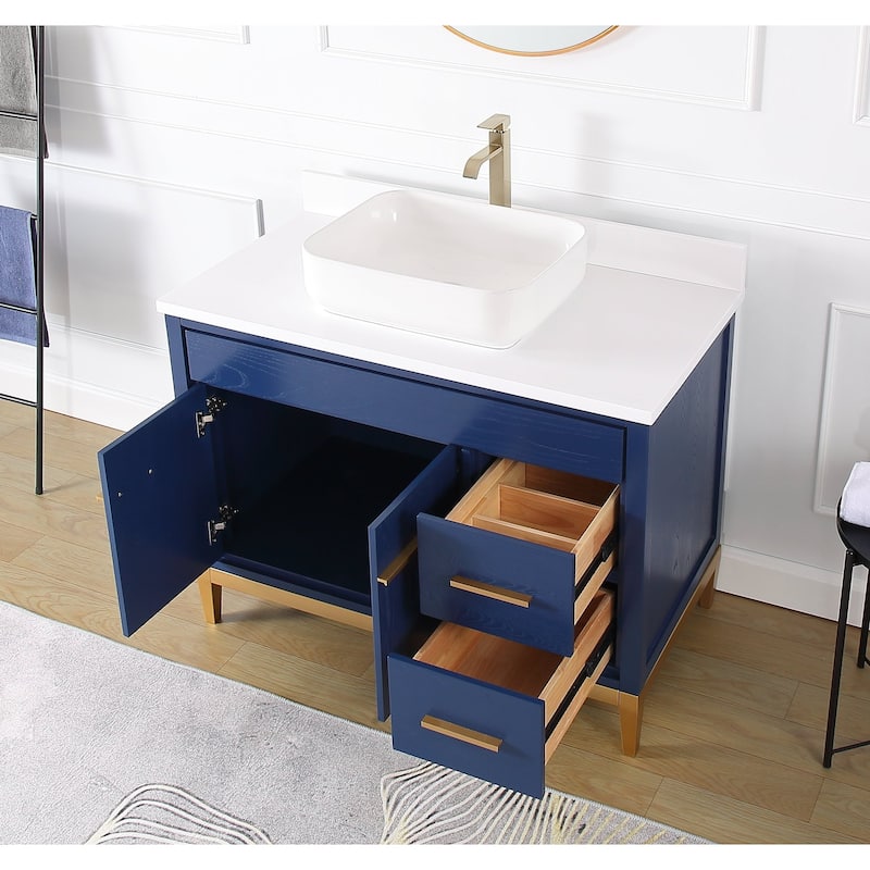 42" Tennant Brand Modern Style Beatrice Vessel Sink Bathroom Vanity