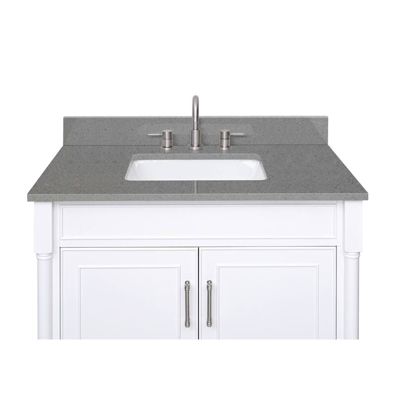 Avanity Quartz Vanity Top with Rectangular Undermount Sinks