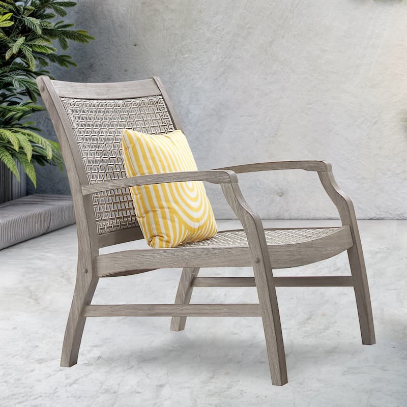 Cambridge Casual Zuma Teak Wicker Outdoor Club Chair - Weathered Grey