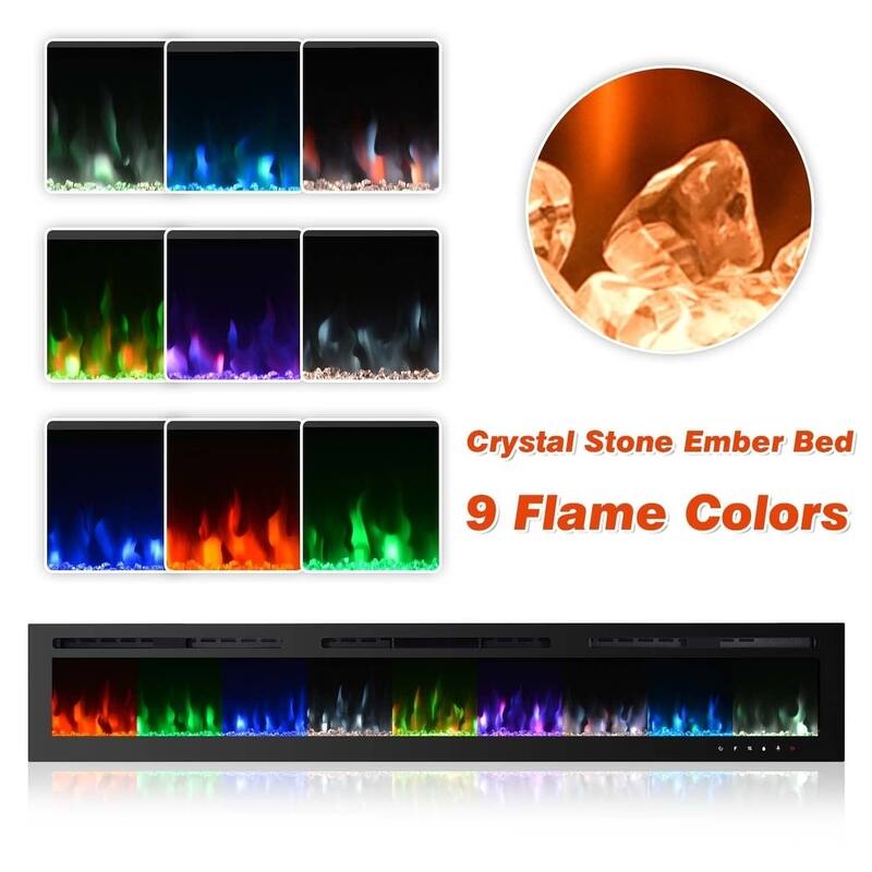 Electric Fireplace 12 Flame Color Wall Mounted