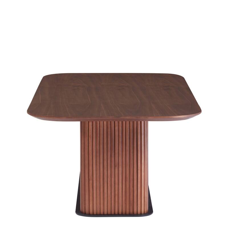 Coffee Table Walnut Wood Surface and Black Metel Feet