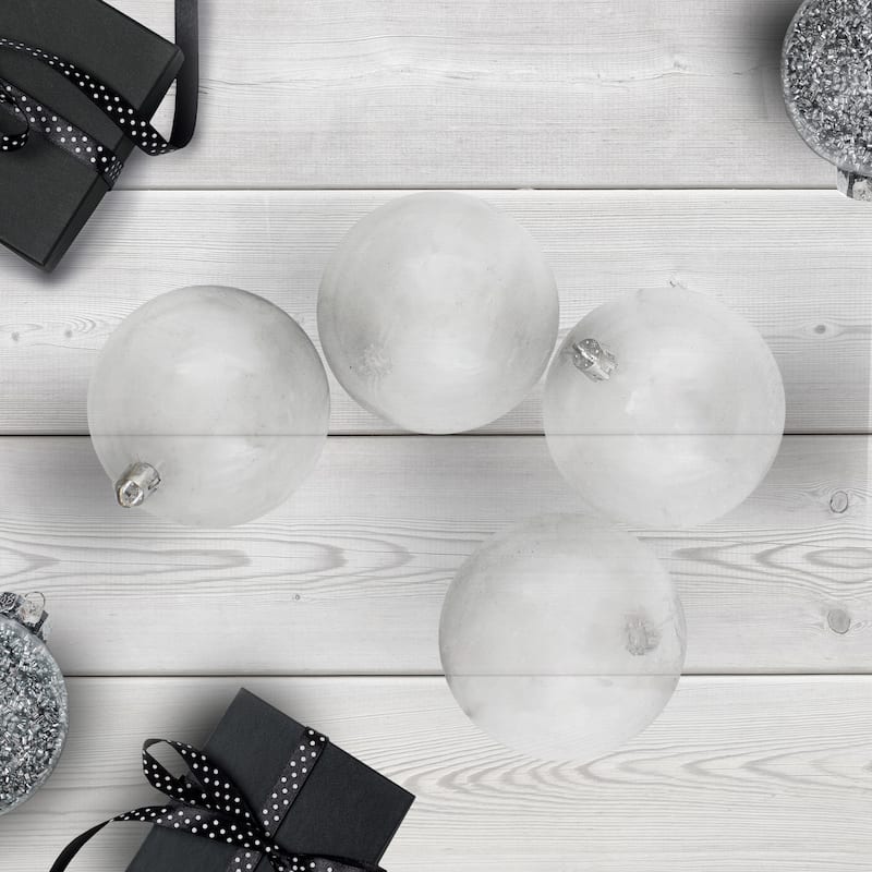 Shatterproof Shiny Christmas Ball Ornaments - 3.25" (80mm) - Clear - 32ct