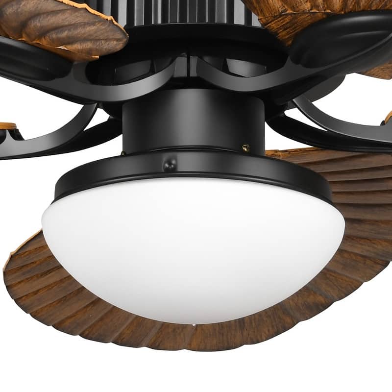 Moasis 52" Palm Leaf Ceiling Fan with Light Tropical Style with Remote