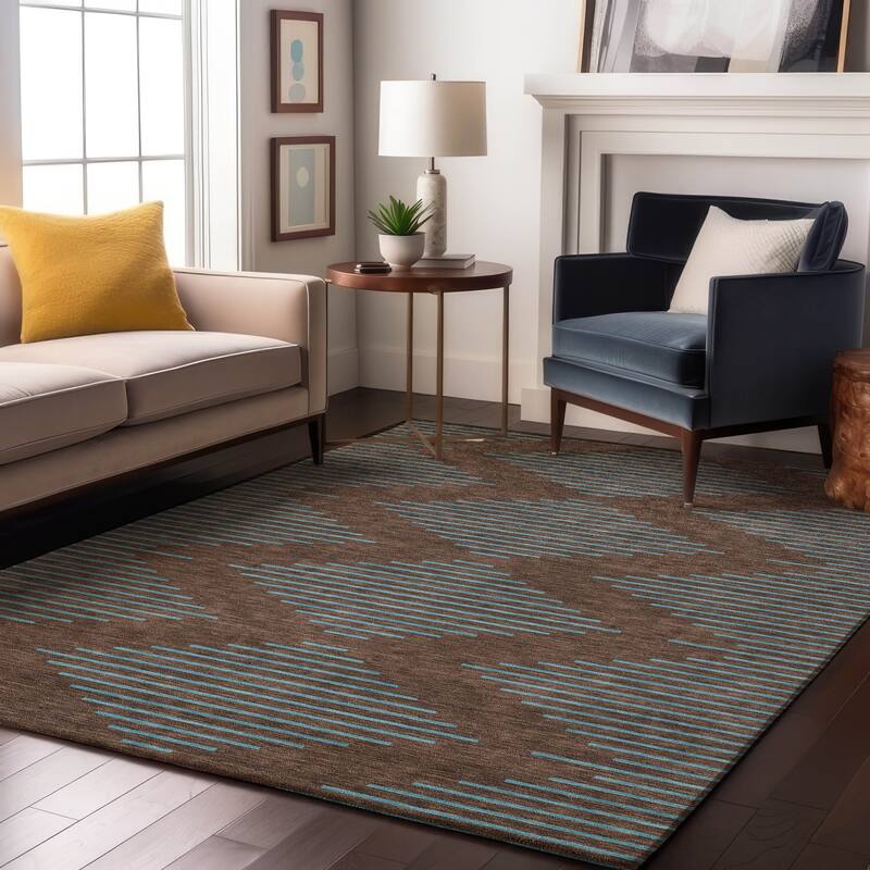 Premium Washable Super Soft Global Stripes Mayfield Rug - Brown - 3' x 5'