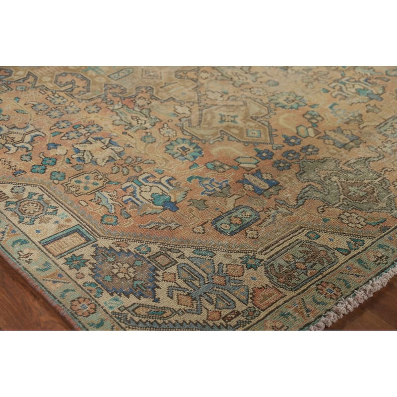 Distressed Traditional Tabriz Vintage Persian Rug Handmade Wool Carpet - 4'10" x 8'0"