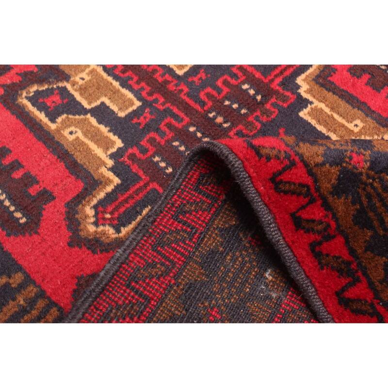 ECARPETGALLERY Hand-knotted Teimani Red Wool Rug - 3'9 x 6'6