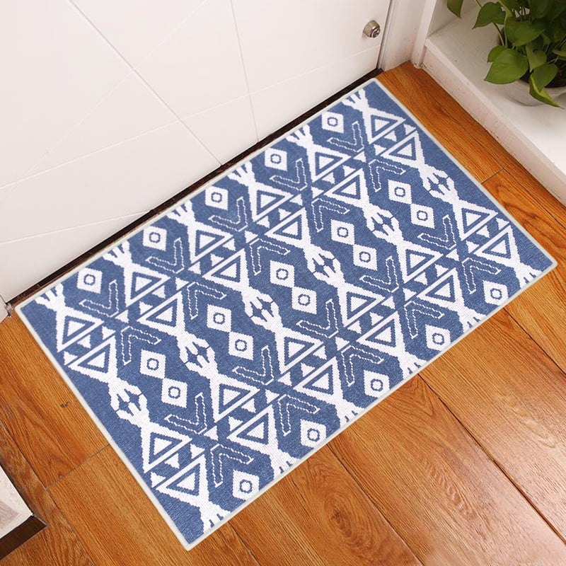 Sussexhome Heavy Duty Ultra Thin Non Slip Washable Cotton Indoor Rug - 2' x 3' - Navy