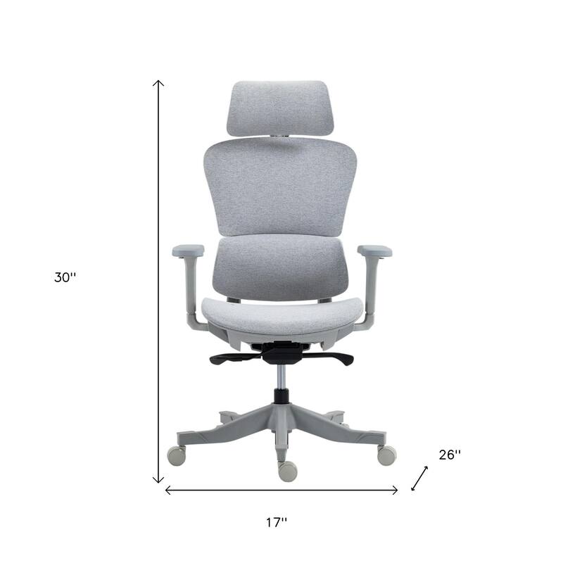 Set of Two Gray Adjustable Height Swivel Rolling Office Chair