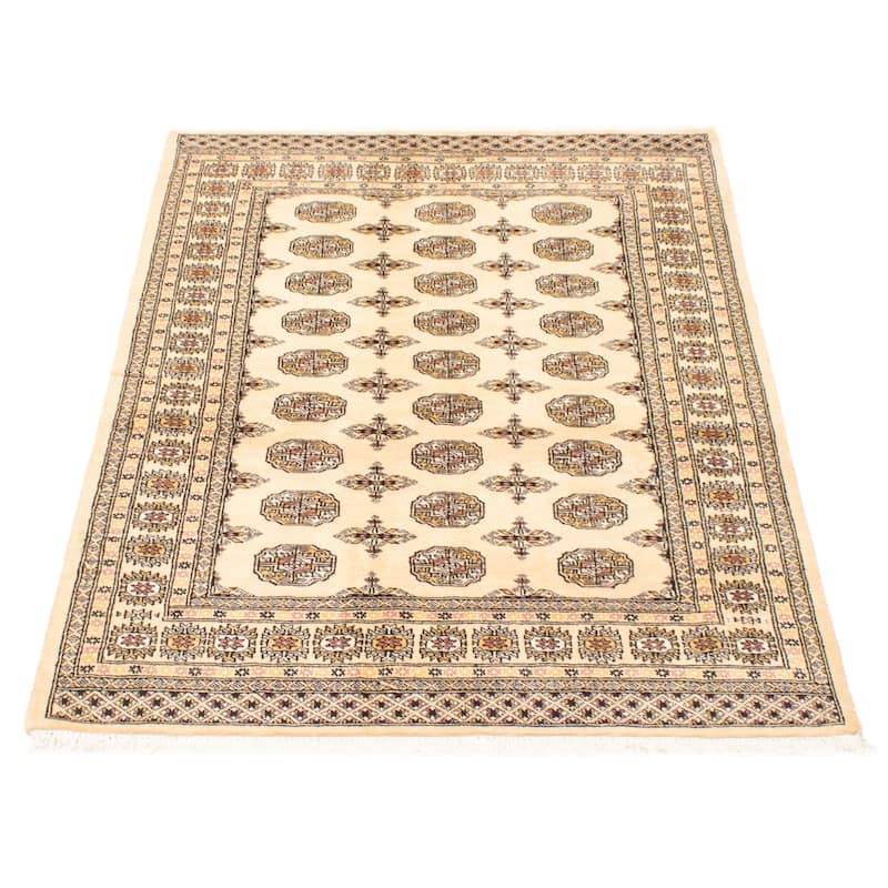 ECARPETGALLERY Hand-knotted Peshawar Bokhara Beige Wool Rug - 4'8 x 6'9