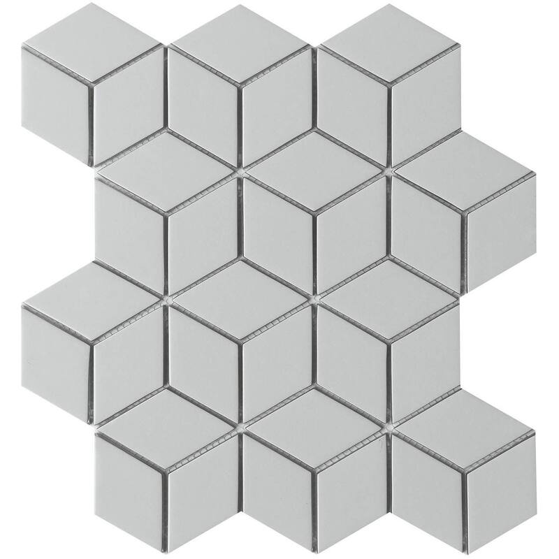Emser Tile Concept - 10-1/4" Cubed Mosaic Wall Tile - Semi-Gloss Tile