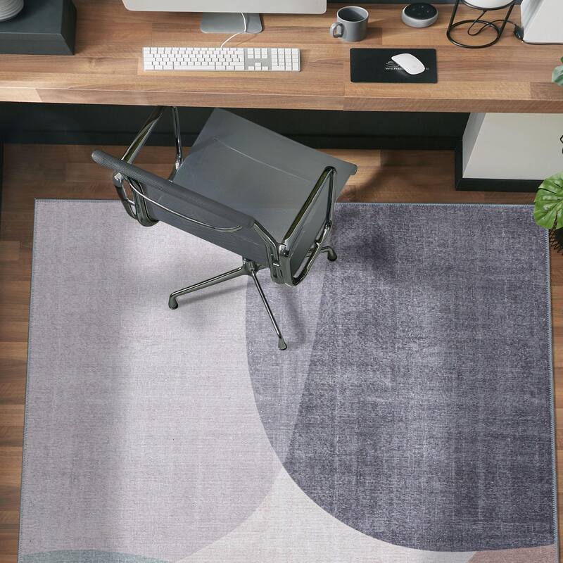 Contemporary Geometric Machine Washable Area Rug