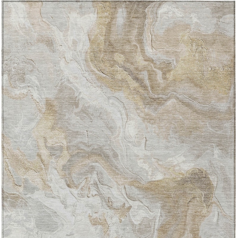HomeRoots Abstract Modern Rectangle Outdoor Rug