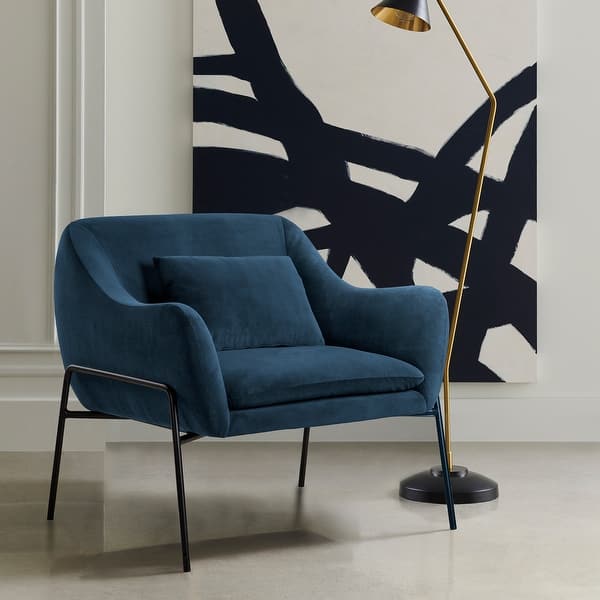 Shop Karen Velvet Modern Living Room Accent Chair Overstock