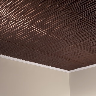 Fasade Dunes Vertical Decorative Vinyl 2ft X 2ft Glue Up Ceiling Tile In Oil Rubbed Bronze 5 Pack Overstock 32192233