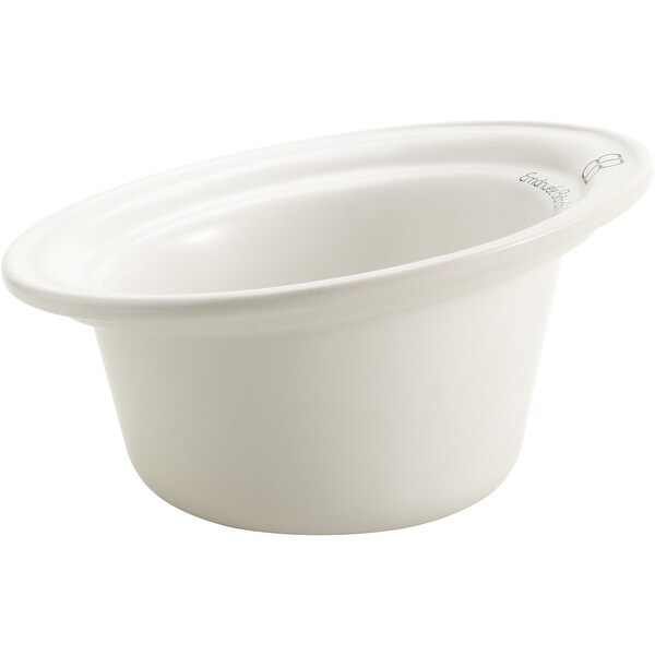 white dog bowl