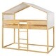 preview thumbnail 13 of 16, Twin over Twin Wood Bunk Bed with Tent, Espresso