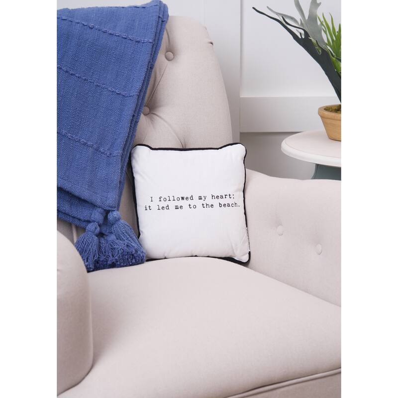 I followed my heart to the beach 10" x 10" Printed Throw Pillow
