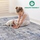 preview thumbnail 6 of 8, LOOM & LUXE Collection Silver/Blue Abstract Non-Shedding Area Rug