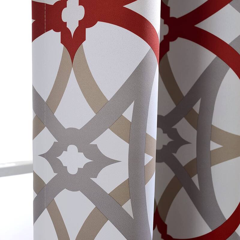 DriftAway Alexander Spiral Geo Trellis Pattern Window Curtain Valance Rod Pocket Single 52 x 24 - 52" width x 24 " length