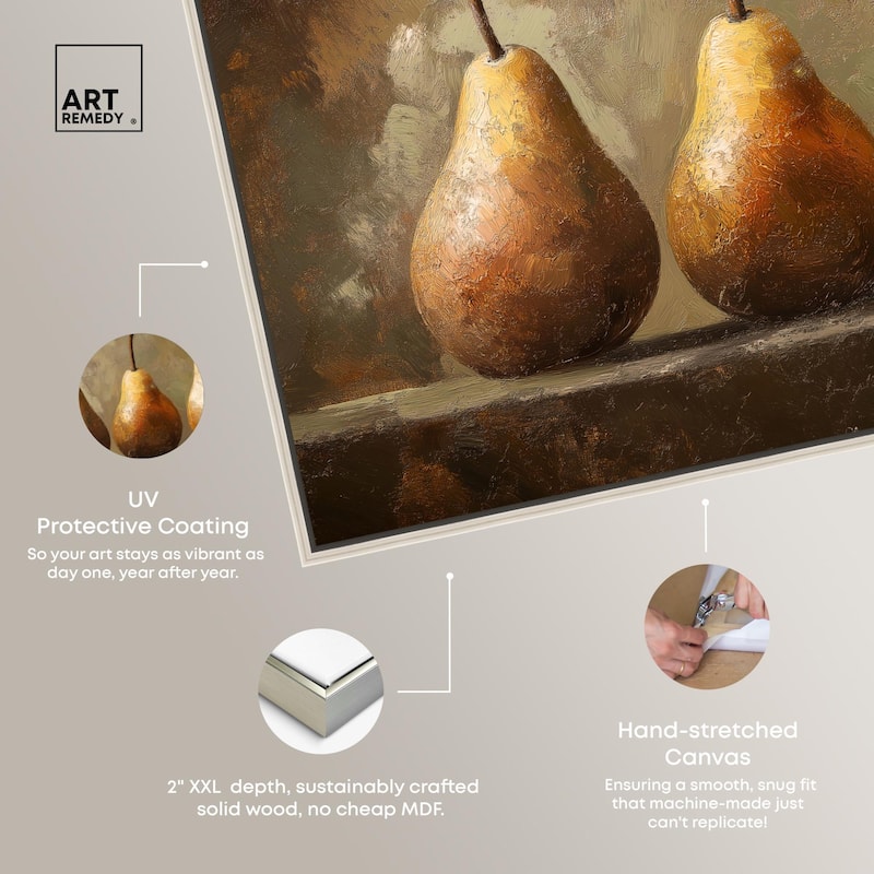 Pear Trio Canvas by Art Remedy