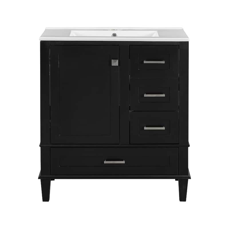 Roomfitters 30" Bathroom Vanity, Modern Cabinet with Sink Combo Set, Storage with Soft-Close Door and 3 Drawers