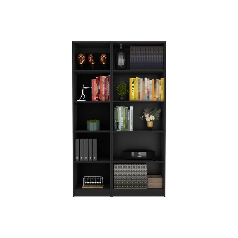 2 Piece Home Bookcase Set, 42" Wide with 10 Shelves, Living Room Set