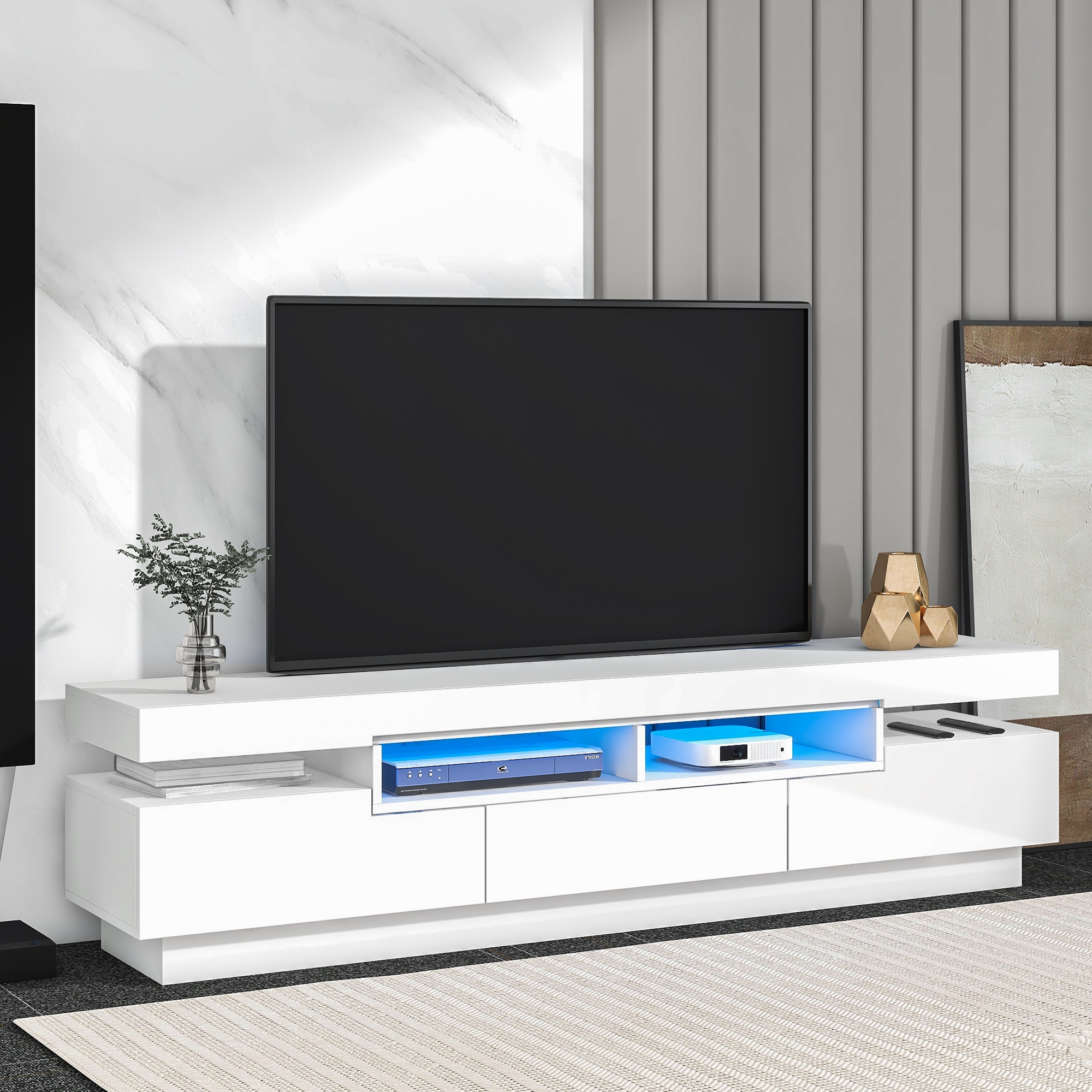 Glossy white cheap entertainment center