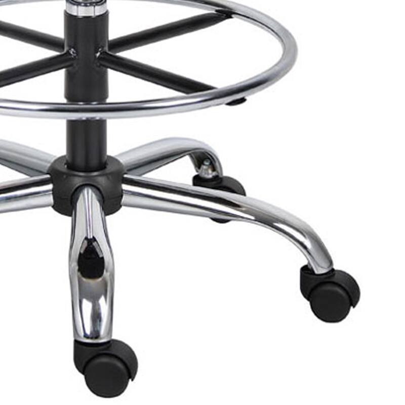 Fea Medical Drafting Stool, Round Beige Vinyl, Chrome Footring