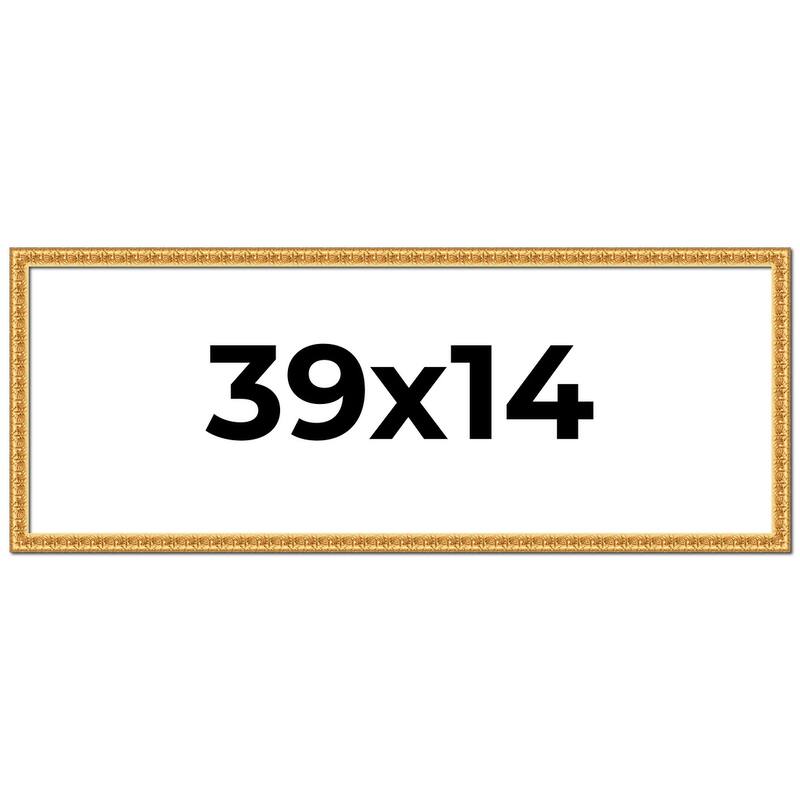 39x14 Frame Gold Real Wood Picture Frame Width 1 inches | Interior