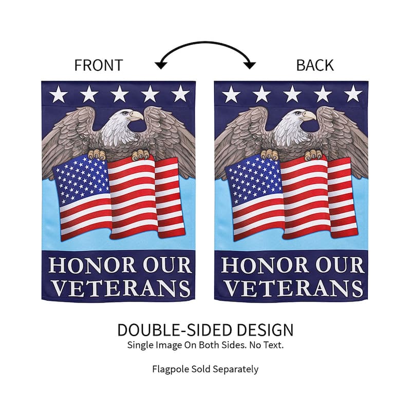Honor Our Veterans Suede Garden Flag