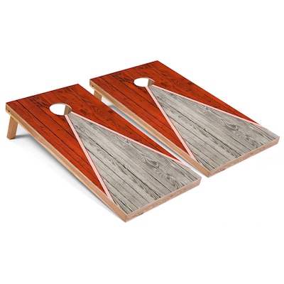 Orange Pyramid Cornhole Boards with Case & Lights