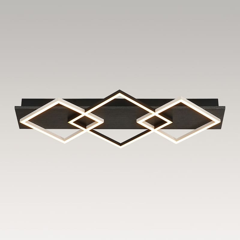 3-Light Dimmable LED Linear Semi-flush Mount For Living Room - N/A