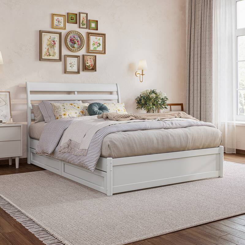 Emelie Platform Bed with Panel Footboard and Storage Drawers